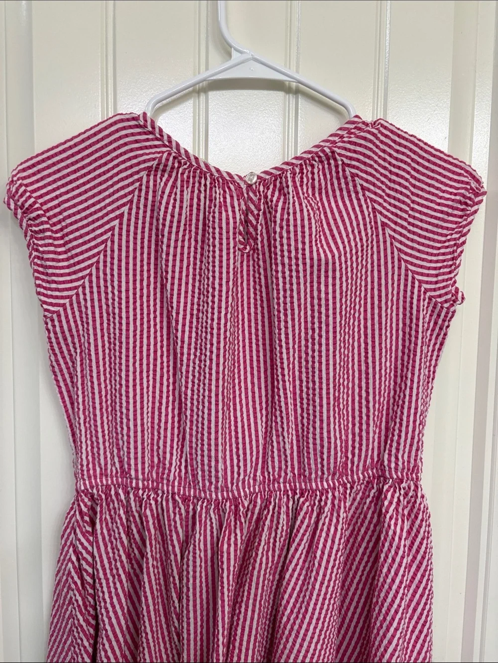 Lands' End Pink and White Striped Girls' Summer Dress